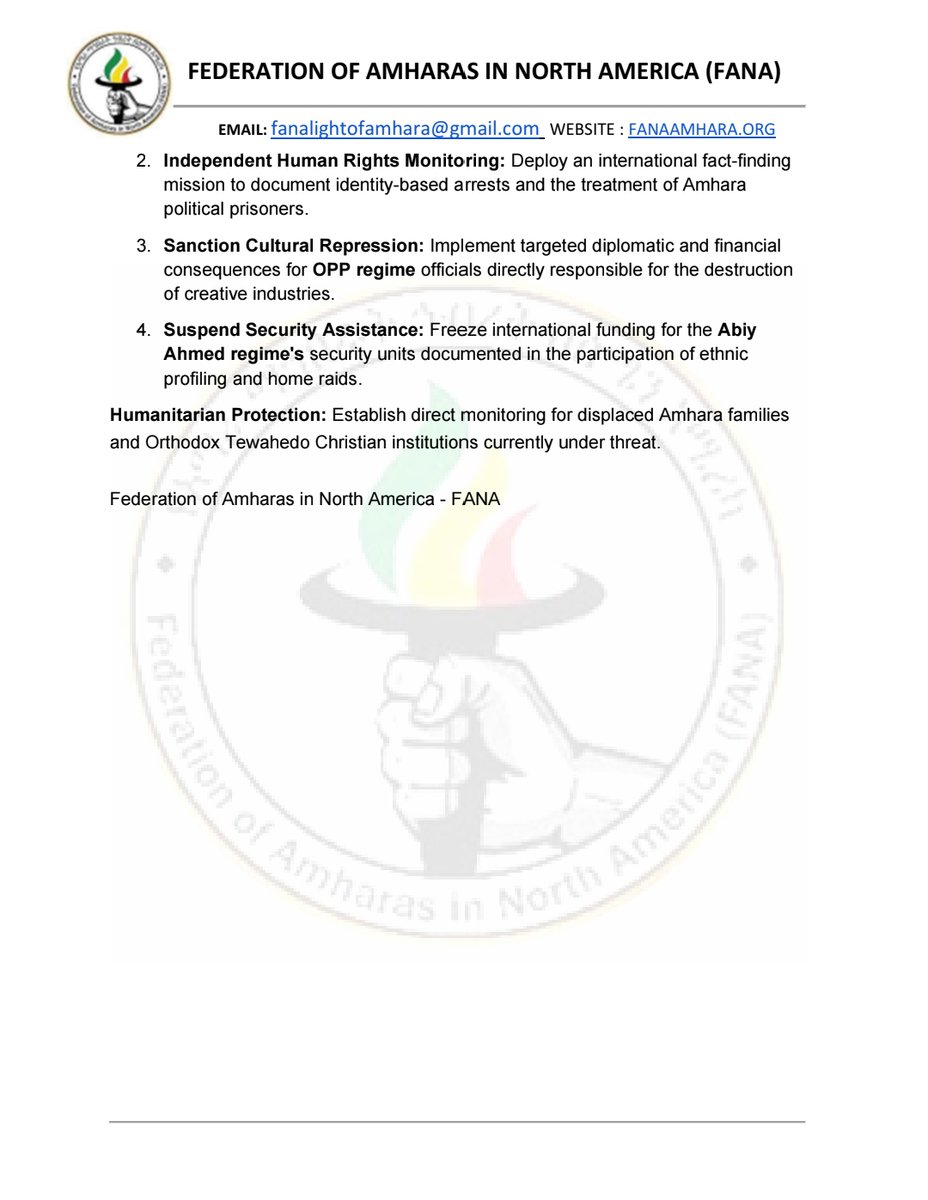 Federation of Amharas in North America (FANA) tweet media