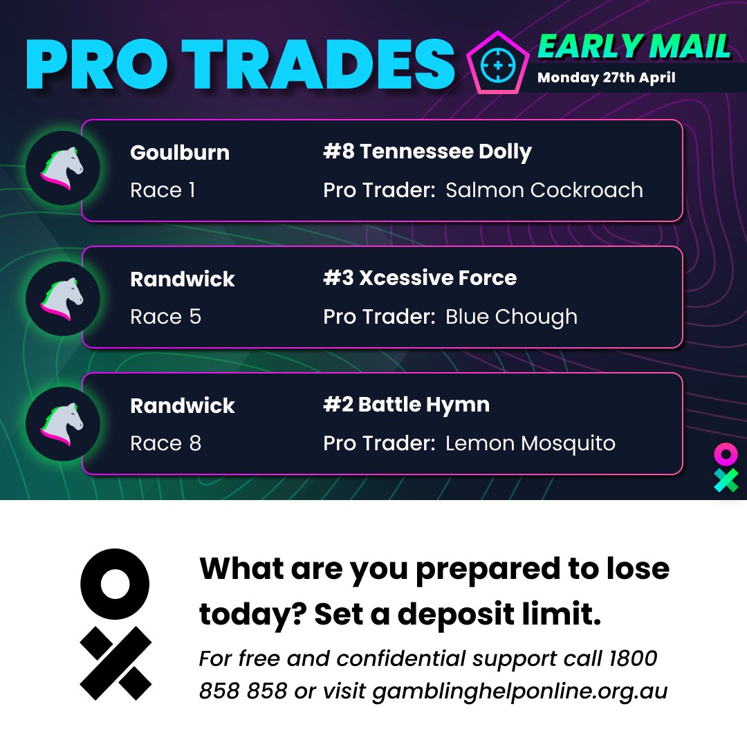 betright's tweet image. Follow actual bets placed by Real Pros betting with Bet Right on all Australian Thoroughbred, Greyhound and Harness races🔥🔥

betright.com.au/pro-trades 

#horsetips #Tips #protrades #earlymail #RacingTips