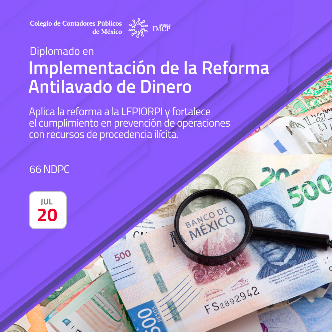 colegiocpmexico's tweet image. Aplica la #reforma a la #LFPIORPI y refuerza el #cumplimiento en #prevención de operaciones con recursos de procedencia ilícita. Capacitar a los #responsables, #asesores y #profesionistas sobre la #aplicación e #implementación operativa de los nuevos #lineamientos, sus