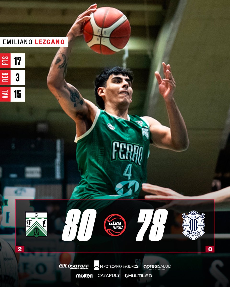 LigaNacional's tweet photo. 🤩 En un marco espectacular, Ferro volvió a ganar en el Etchart y se puso 2-0 en la serie por la reclasificación

#PlayoffsLaLiga https://t.co/IgdexetLYs