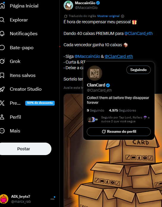 marcx_rab's tweet photo. @MaccainGio @ClanCard_eth 0x2b5c80fF7B613D082e24759D5cB99CebADD2AF6c🥲🙌 https://t.co/jjyVl40Ttn