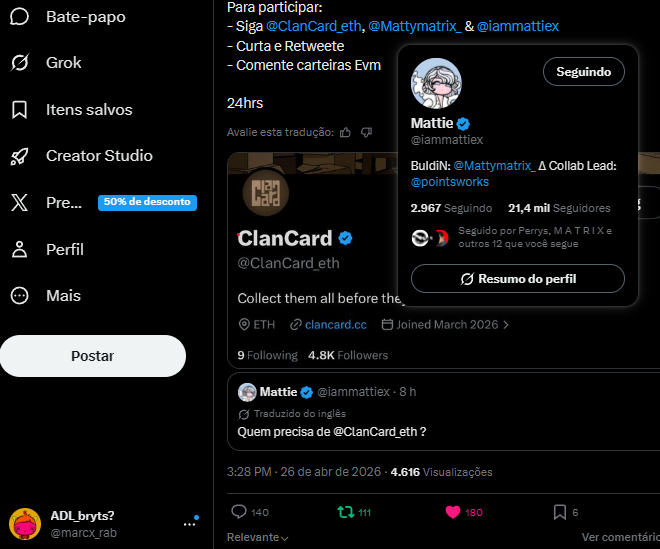 marcx_rab's tweet photo. @iammattiex @ClanCard_eth @Mattymatrix_ 0x2b5c80fF7B613D082e24759D5cB99CebADD2AF6c
LFG🙌🥲

. https://t.co/pRLugAquHD