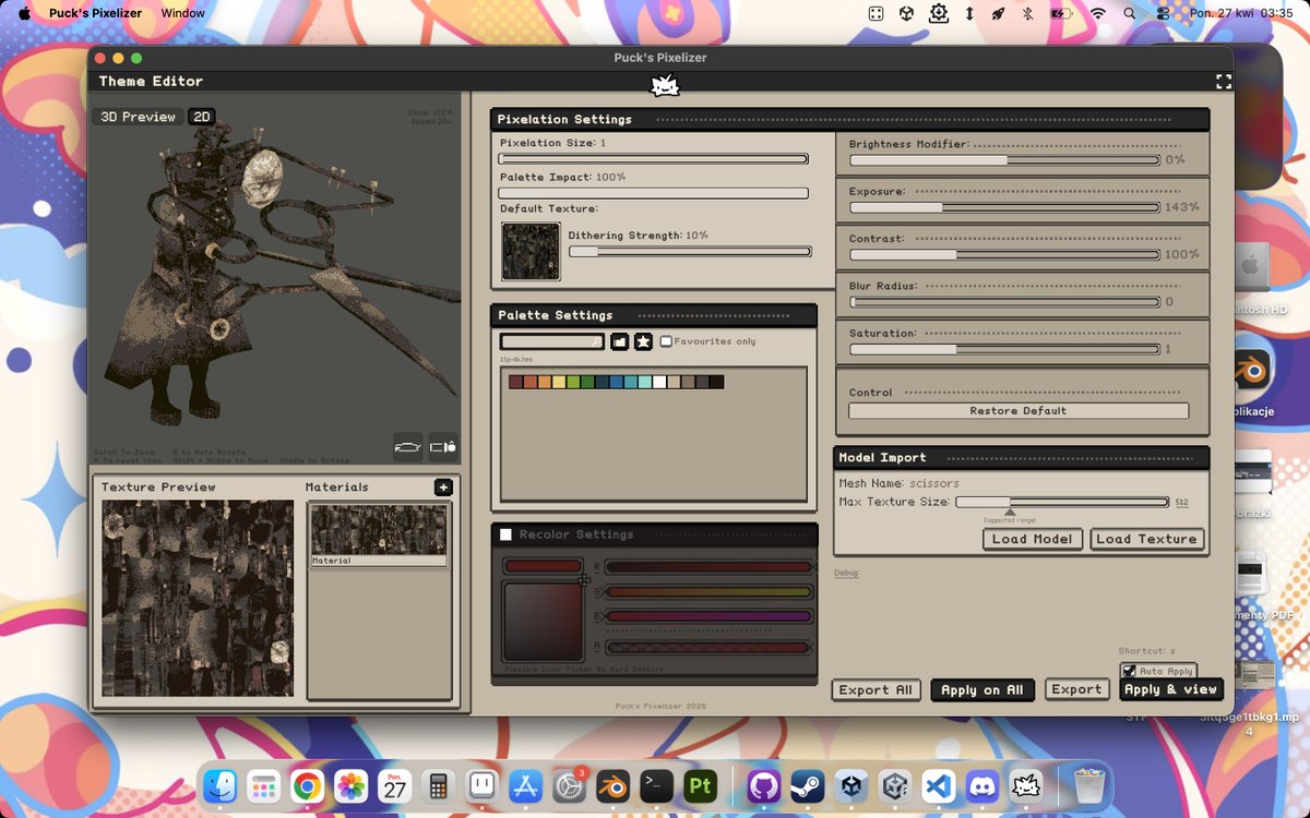 puck_psx's tweet image. Puck's Pixelizer lastest version is now also avaliable on #macos on #itchio! It's also coming to steam in a few hours! 
#gamedev #indiedev