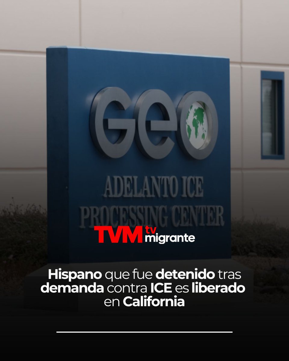 TvMigrante's tweet image. #TvMigranteInforma 

Isaac Villegas Molina, el hispano residente de Pasadena que formaba parte de una demanda colectiva contra el #ICE, fue liberado el 23 de abril del Centro de Procesamiento en #Adelanto, #California.