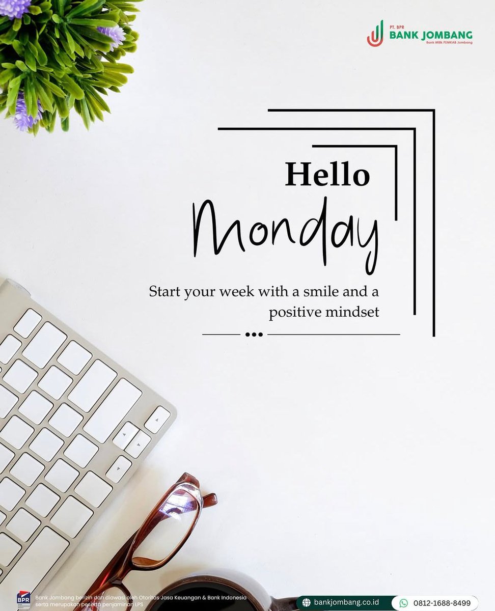 Andr34s4's tweet image. Sambut Senin dengan senyuman yang tulus, semangat yang utuh, dan mindset yang positif✨

#Bankjombang100 #Bankjombang #Semangat