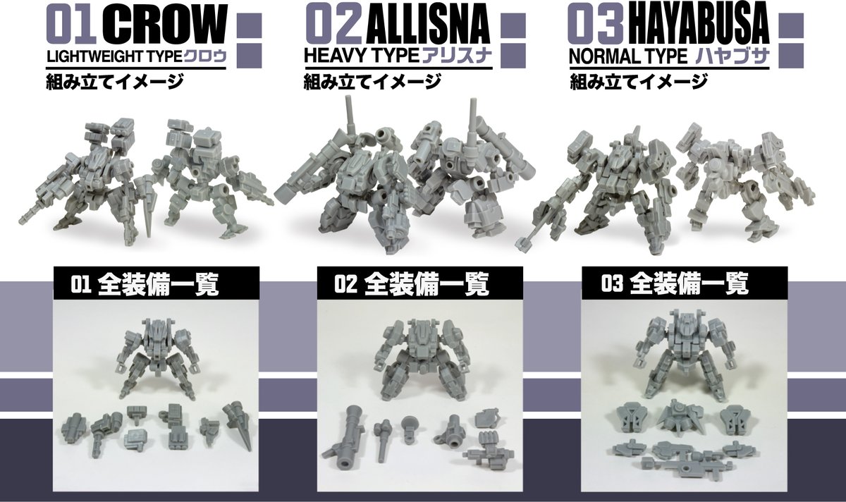 bellganka's tweet photo. 【新商品情報】
MECHA ART　2026年5月発売予定

全高約40mmの機体が3体同時展開！組み換え自由、カスタマイズは無限大！豊富な装備パーツで、自分だけのメカを創り出せ。
取扱店舗：100円ショップ、家電量販店ホビーショップ
※店舗によりお取り扱いのない場合がございます。
#メカアーツ　#百均 https://t.co/6o5pVBmij6