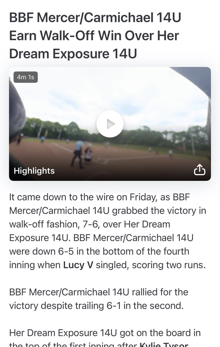 LucyV2030's tweet image. A single and a double from this weekend down at the PGF Super Select in Columbia, TN. The single was a 2 rbi walk-off down by one! #bettereveryday #keepswinging #grind