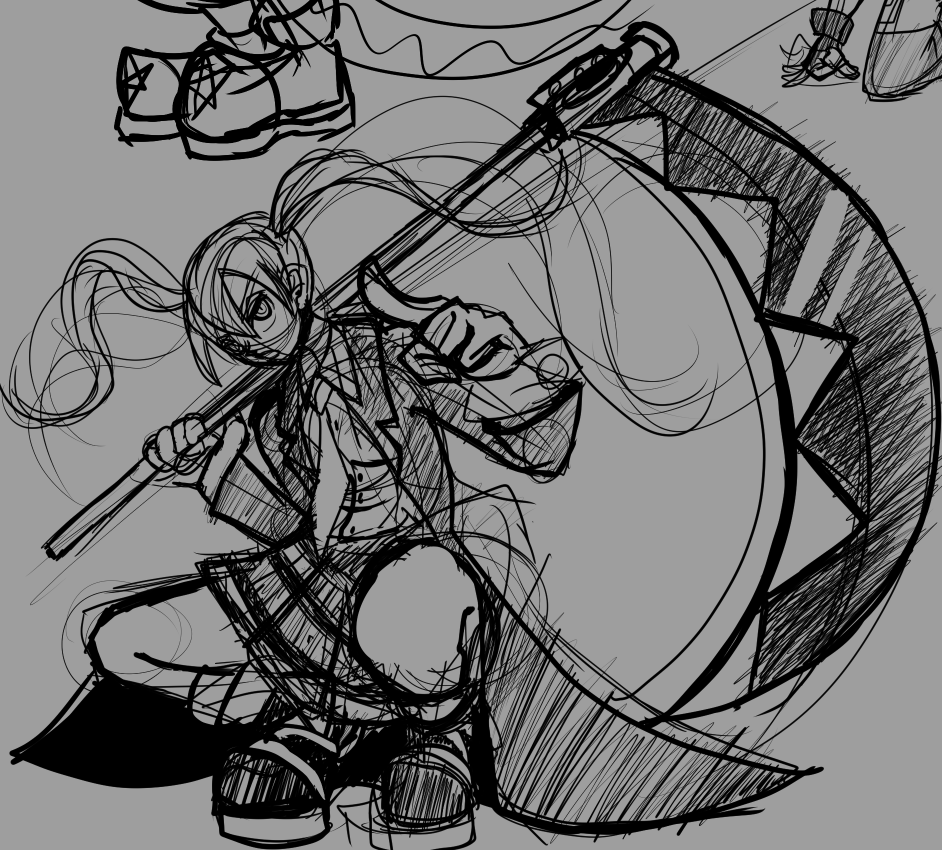 PaperNighty's tweet photo. Maka Albarn. Another sketch. https://t.co/W5HTTC6hp0