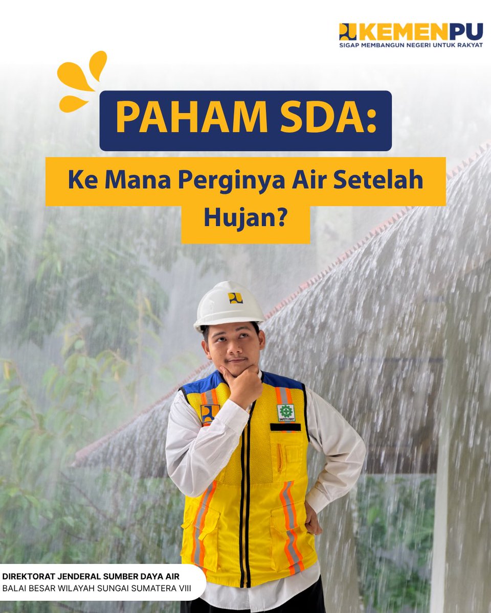 bbwss8's tweet photo. Air yang menggenang setelah hujan sering terlihat “menghilang” begitu saja. Padahal, air tersebut tidak benar-benar hilang, melainkan berpindah melalui berbagai proses alami di sekitar kita
.
. https://t.co/Huq9RXIv1X