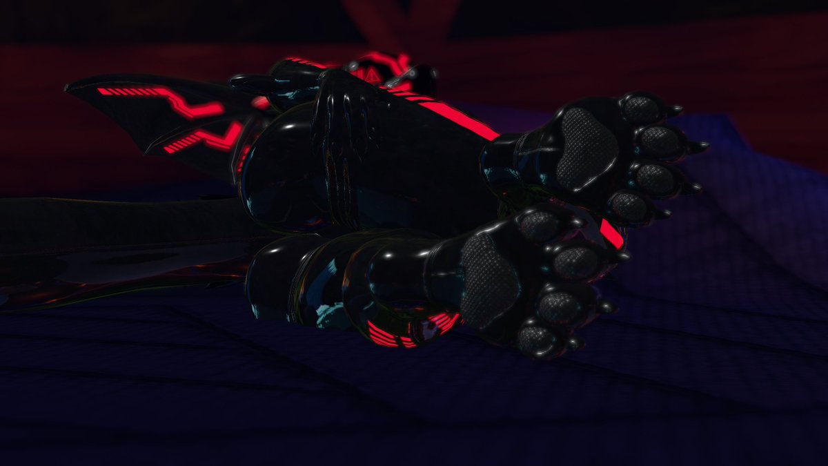 Celestial_Pup's tweet image. This Unit may be in maintenance mode, but feel free to inspect it closer~

Being blinded and deafened by the hood makes it feel vulnerable, but it doesn't seem to mind. It quite enjoys the feeling of being at the mercy of an onlooker 💜

#vrc #dronification #drone #furry #latex