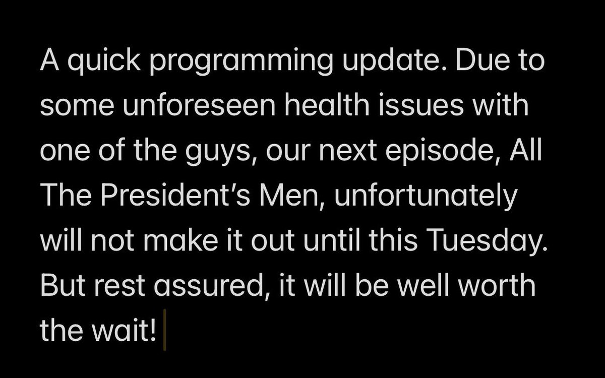 couchbropodcast's tweet photo. An update on our new episode. 

#movie #film #washingtonpost #couchbrotatopodcast #President https://t.co/zLXT6RwAU7