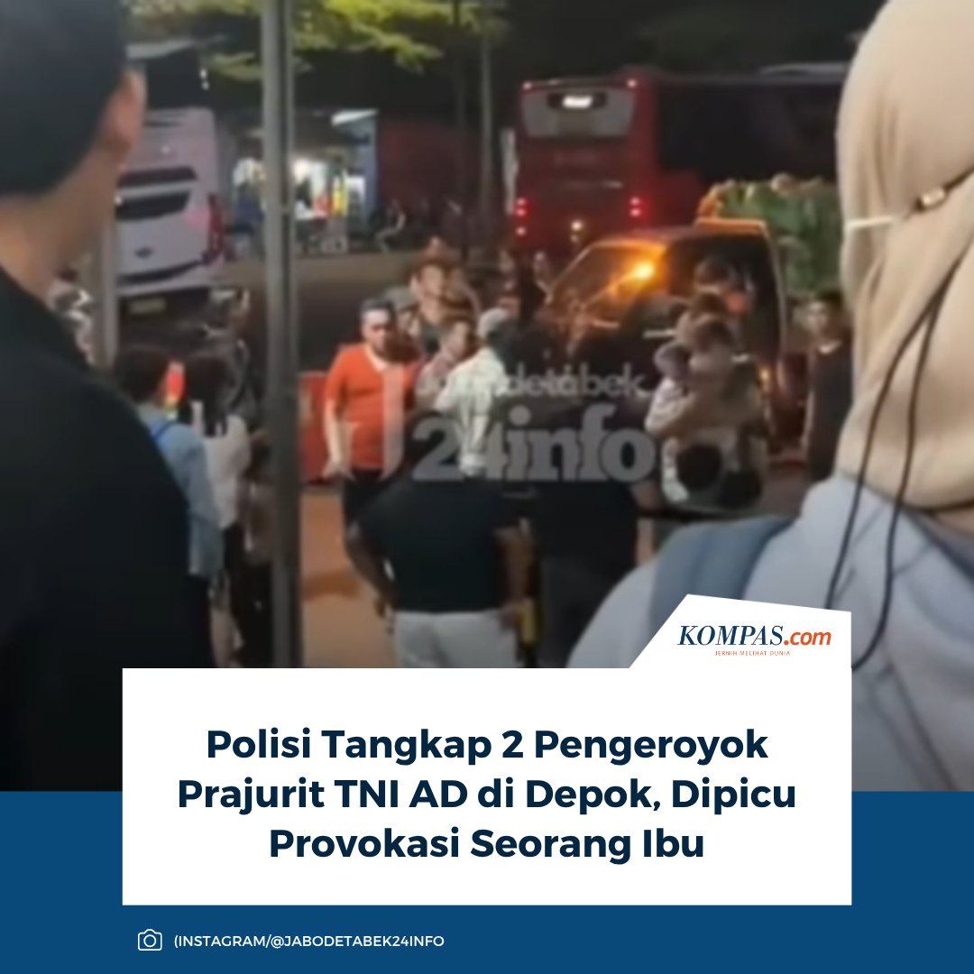 kompascom's tweet image. Baca di sini: megapolitan.kompas.com/read/2026/04/2…

"Inisial Y inilah yg paling aktif dan mengajak teman-temannya untuk melakukan pengeroyokan," ujar Kasi Humas Polres Metro Depok, AKP Made Budi.

~SN #pengeroyokTNIAD #depok