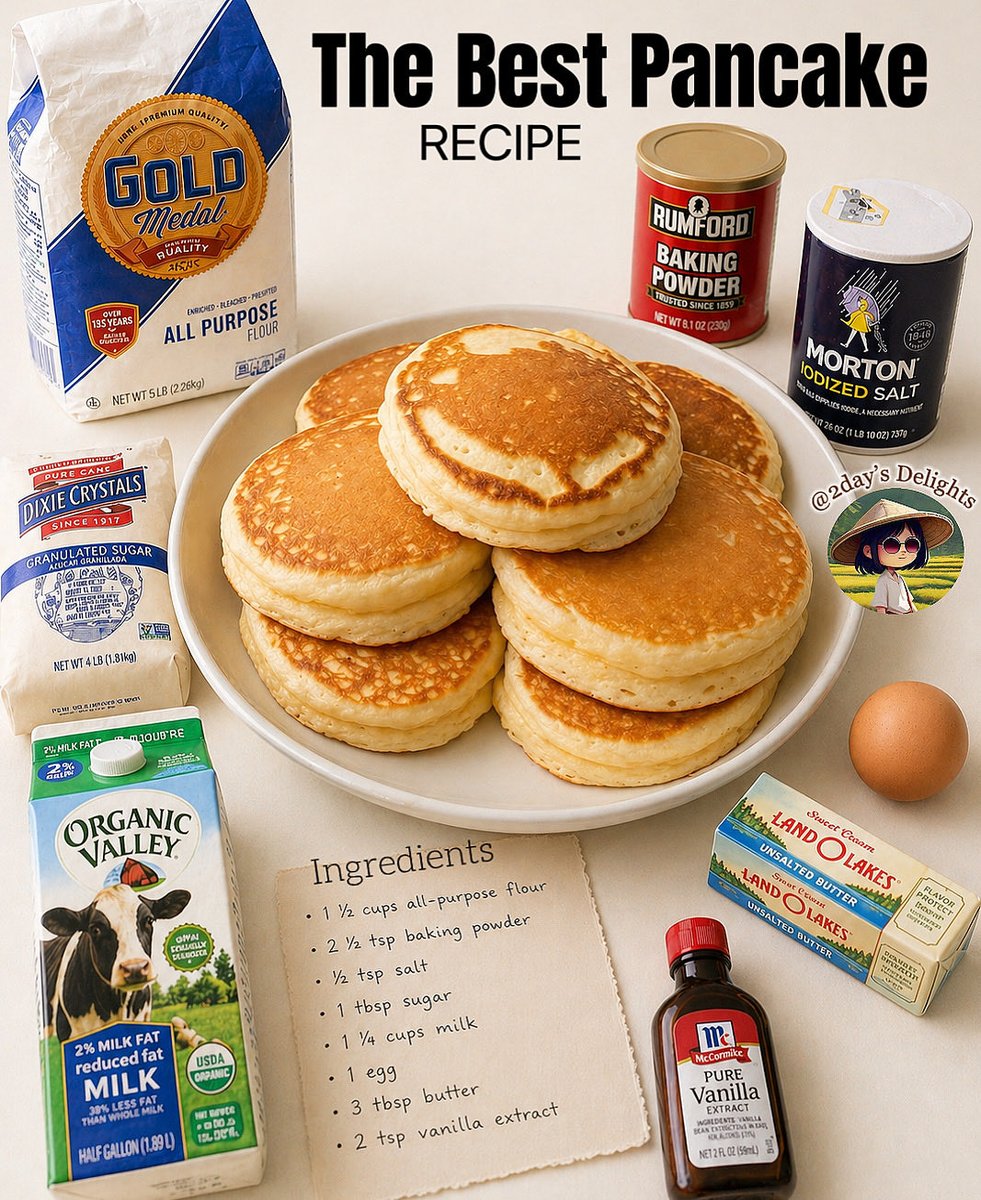 2dayDelights's tweet image. Big, fluffy pancakes fresh off the pan. Pure morning comfort.

.

#pancakes #breakfast #brunch #FluffyPancakes #hotcakes