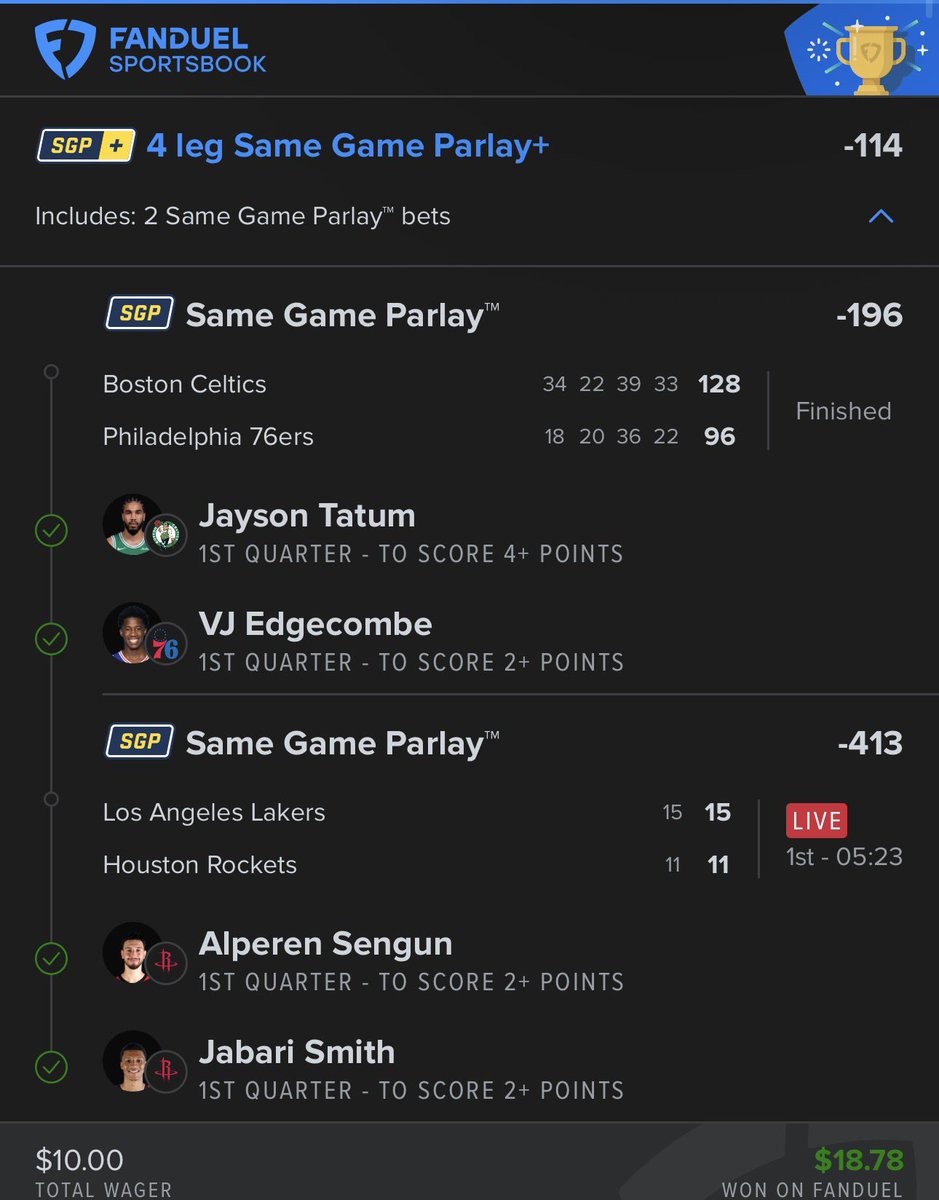 THEGAMBLINGGAWD's tweet image. BANG✅
Gambling Gawd’s VIP 1st Quarter Ladder Challenge🪜🏀
💥💥$10&amp;gt;&amp;gt;&amp;gt; $10,000💥💥
💥💥💥IN 10 DAYS!💥💥💥
🪜DAY 1 LADDER CHALLENGE🪜
🔥🔥$10———&amp;gt;$18.78
🚨🚨Day 2 Incoming!🚨🚨
JOIN✅WIN✅SIMPLE✅
#LadderChallenge #VIP