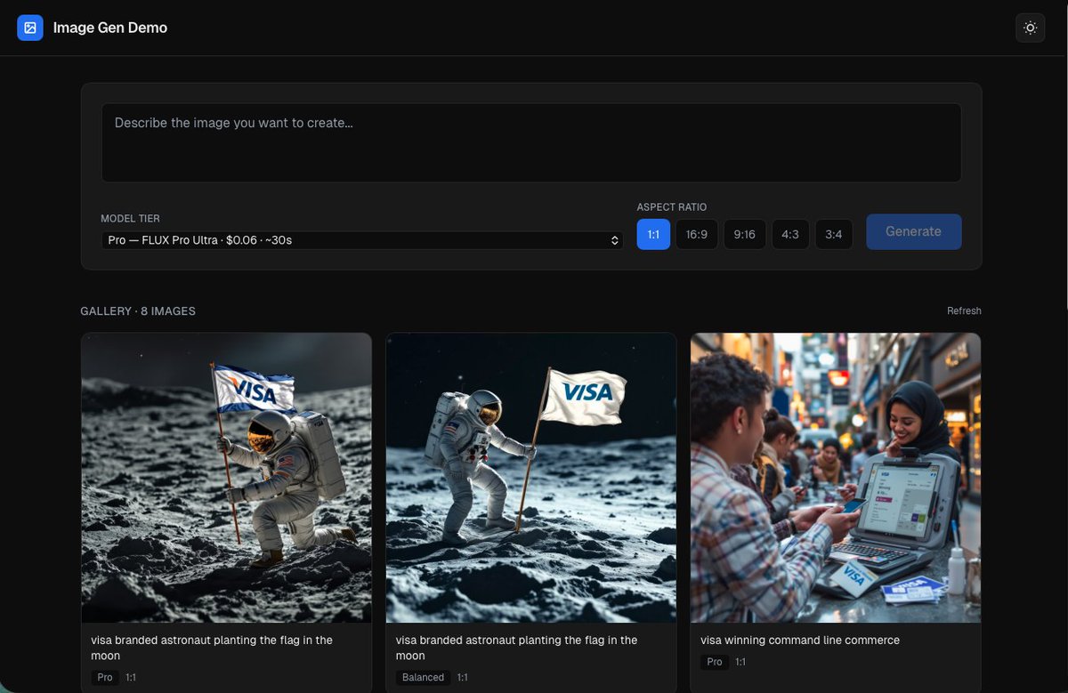 first web app with visa as the backend