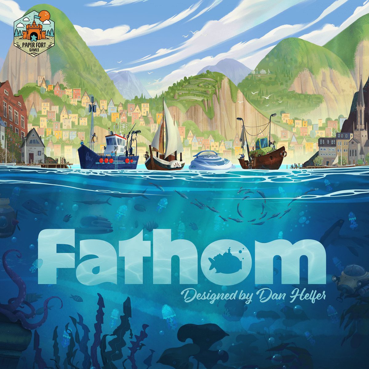 Cartwright_Four's tweet image. Learned, played a 4P game of the abstract #boardgame Fathom (2025, rated 7.1, ranked 15,423rd on BGG)

Tagline: discover mysterious creatures in the bioluminescent depths of the ocean

Draft tokens, arrange them in scoring-patterns, arrangements - just like in Cascadia (2021)