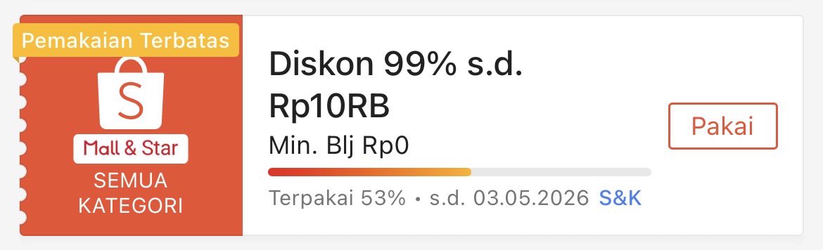 updatediskonan's tweet photo. CPT PAKE VOUCHER DISKON 99%

Kode: BELANJADISHOPEE55

Copy, input di sini: https://t.co/dV3I0UI5t0 https://t.co/S3bdQNZT9n
