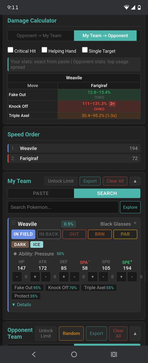 damagedcoffee's tweet photo. @inuunusenpai Black Glasses weavile is OHKO https://t.co/tLZWPZgz6M