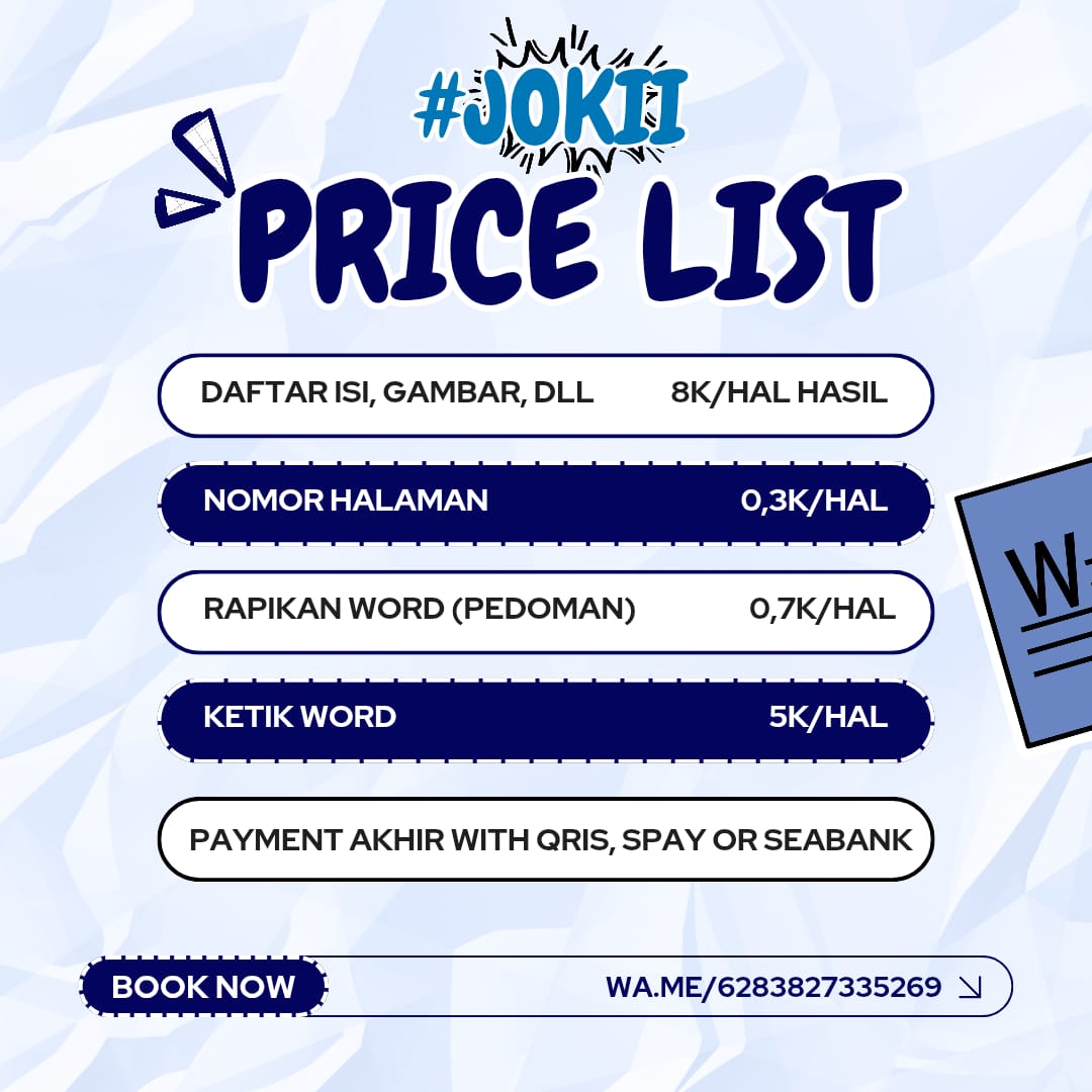 JASA NO HALAMAN || DAFTAR ISI || FORMAT SKRIPSI tweet media