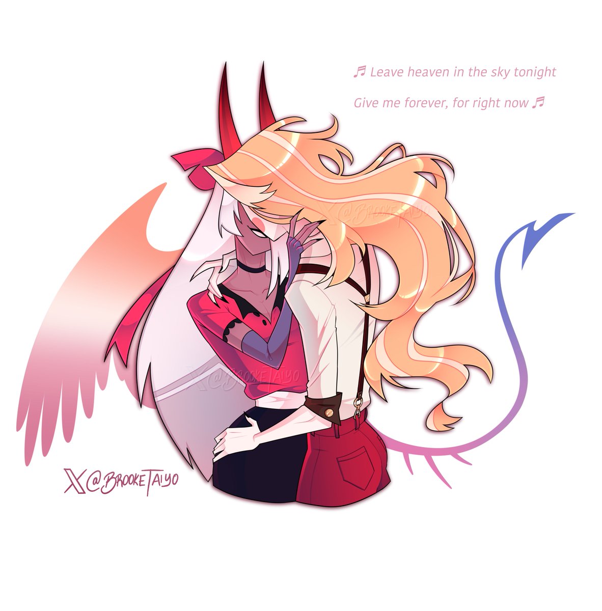 happy gay day !! 😋💖 
(lesbian visibility day)
#chaggie #hazbinhotel