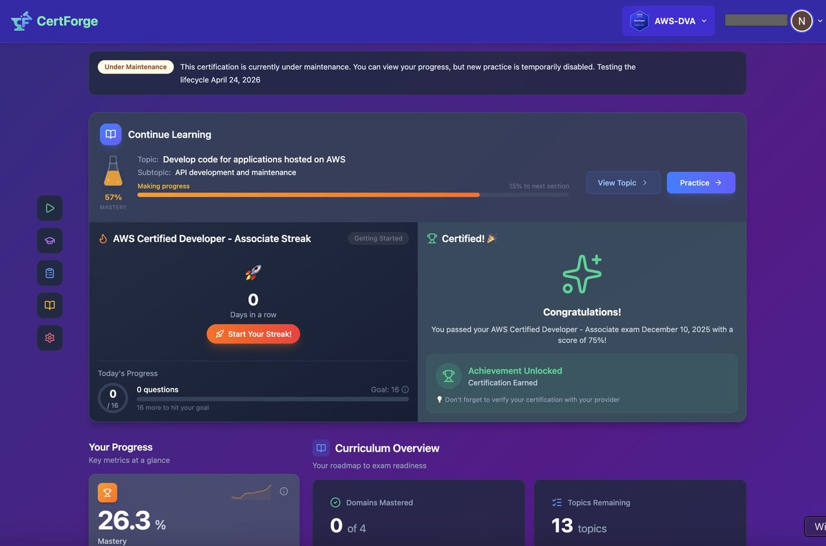 Nash 🚀 Building CertForge tweet media