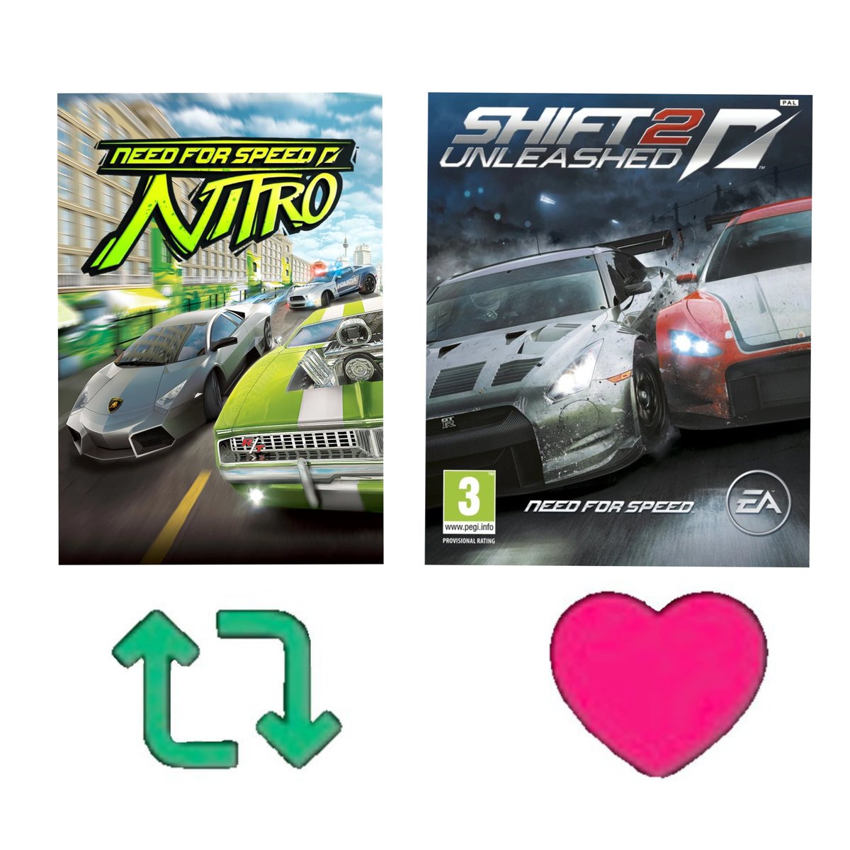 WOLF6800's tweet image. NeedForSpeed Nitro
NeedForSpeed SHIFT 2
どっちが好き？
#NeedForSpeed