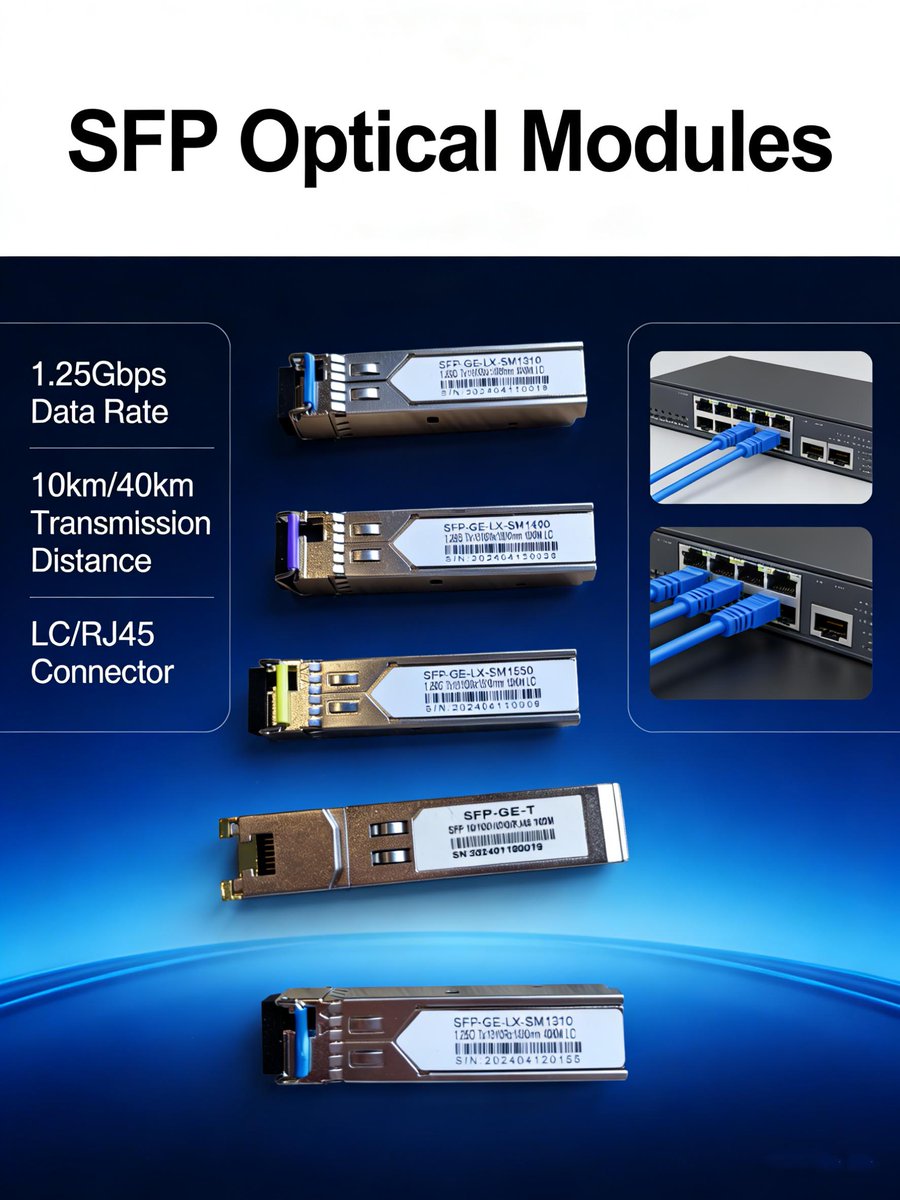 FTTH_AI's tweet photo. ‌Boost Your Network with High-Speed SFP Optical Modules! 🚀‌
#SFPModules #HighSpeed #NetworkUpgrade #FiberOptic #Telecom #TechInnovation https://t.co/dycXiktpQt