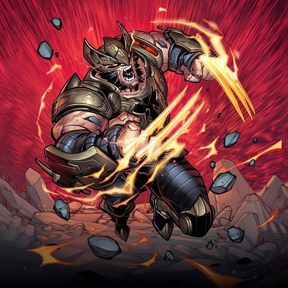 EmpressCarri's tweet image. This is some seriously epic artwork done for the Marvel Snap mobile game! Wolvie as the Horseman of War by Eduardo Mello. Never got into this game. Should give it a go again. Was never too good at the card ones. 🖤🤍🔥✨️ #Wolverine #Logan #WeaponX #MarvelGames #MarvelSnap
