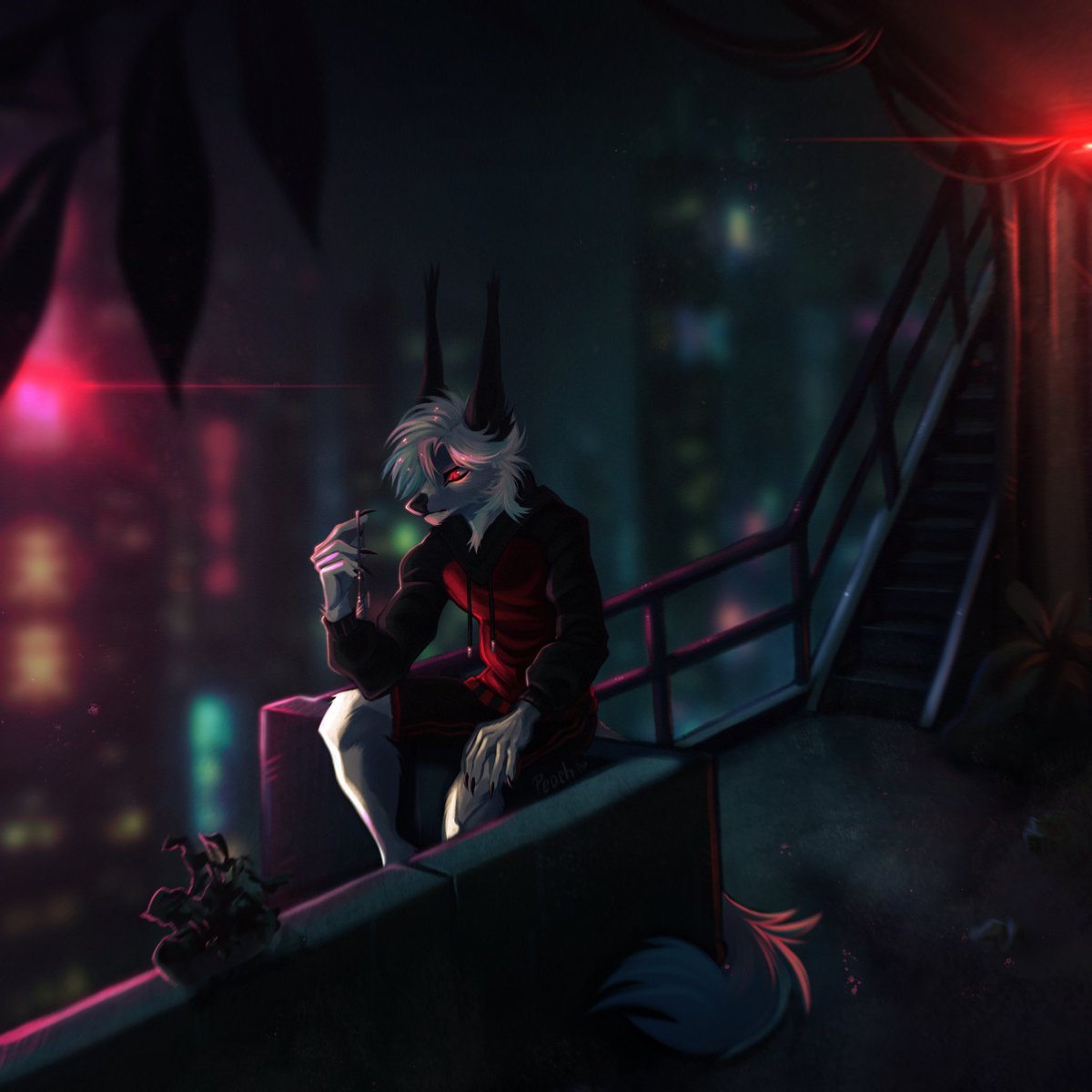 PeachKittyMint's tweet image. I decided to please my friend with such a drawing, but the urban background is a bit difficult.. "^^

#furryart #furry #art