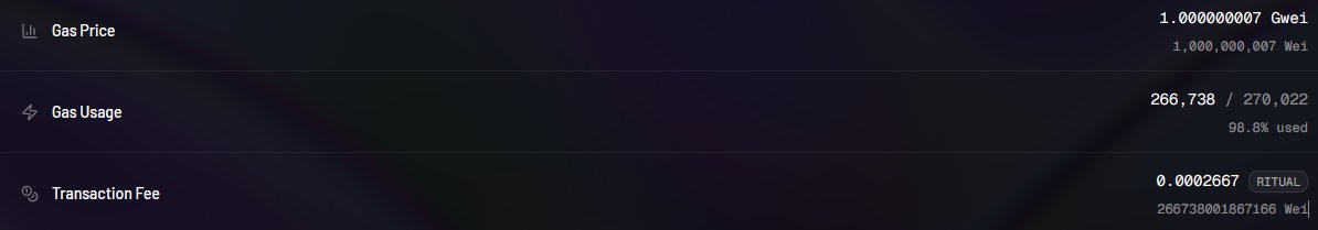 What is Different Between Ritual &amp; ETH 

Ritual was using ERC-721. executed lees then seconds.

Ritual Gas Fee: 0.0001
ETH Gas Fee:0.03

Ritual was 100x faster then ETH transaction