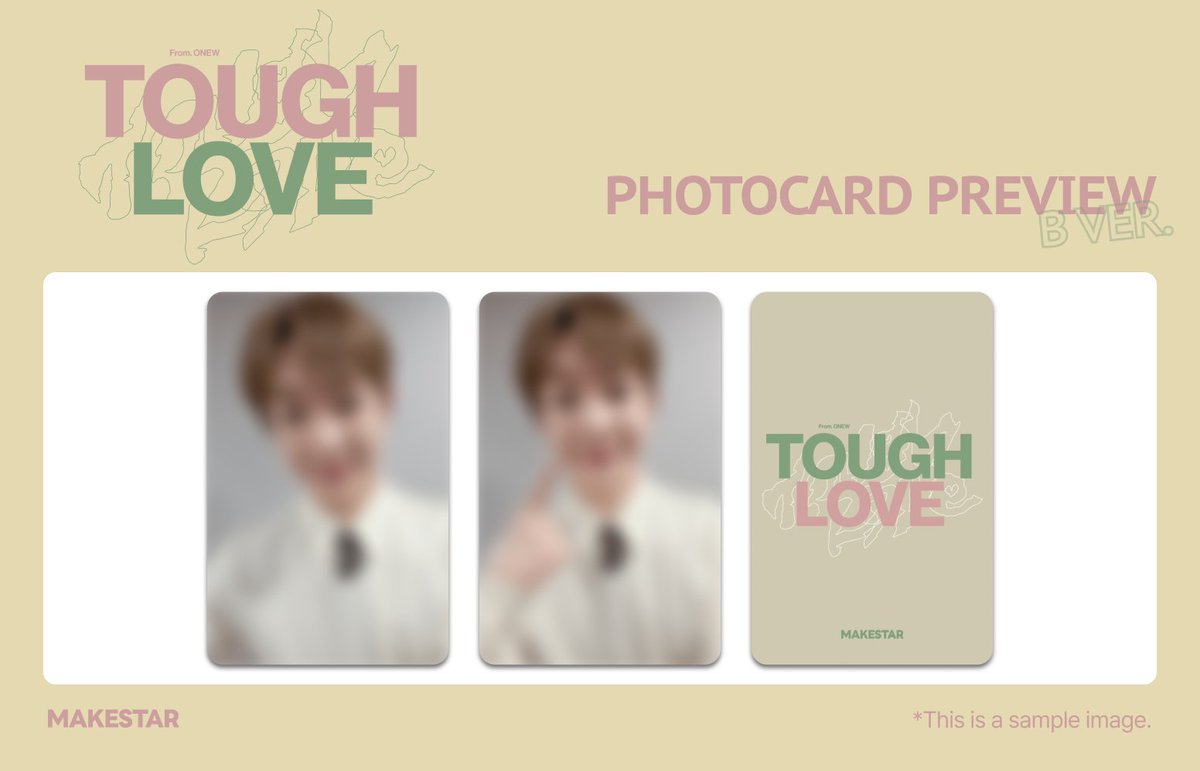 [⭐️東京対面サイン会＆フォト会⭐️]
ONEW 5TH EP [TOUGH LOVE] FANSIGN&amp;PHOTO EVENT IN TOKYO

⏰申込受付は本日4/27(月)23:59まで！⏰

✨特典イメージ公開✨

[対面サイン会]
🧡応募者全員 : 未公開メッセージフォトカード (A ver.) (2種)
🍣4枚セット購入者全員：お寿司キーリング1個追加プレゼント