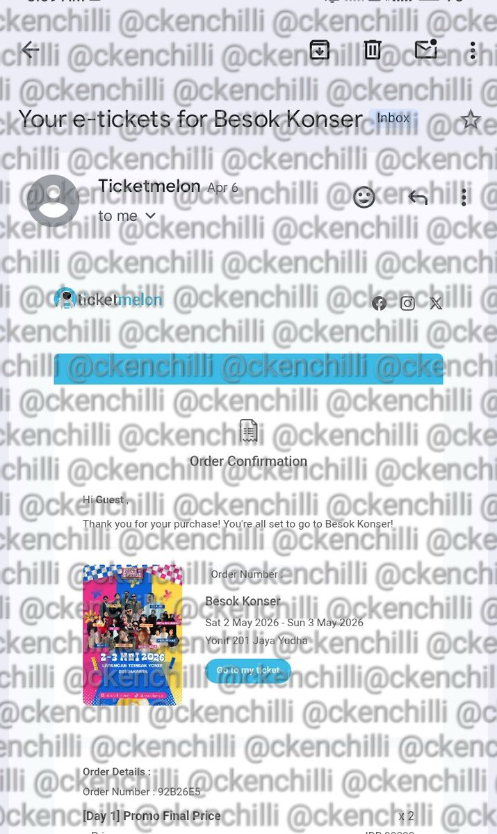 ckenchilli's tweet photo. wts 2 tix besok konser day 1
langsung take 2 aku kasih disc
price bisa dm yang pasti under karna aku beli saat disc

t.hindia feast
#wts #zonauang https://t.co/KKCLtGCM4c