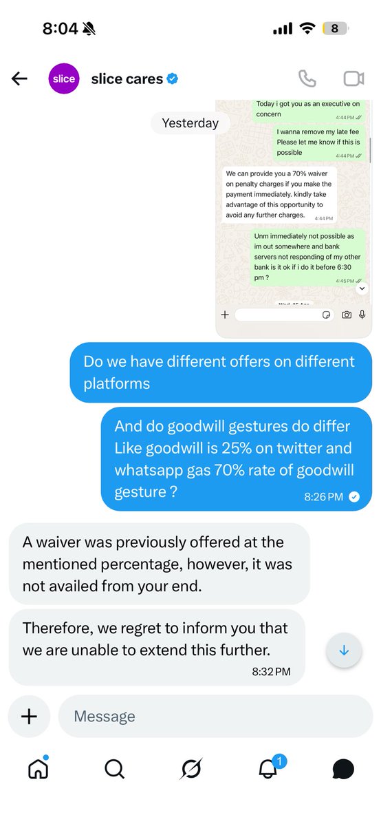 pb_bull's tweet photo. This os why they force you to get in dm 
I’ll keep posted on this 

This is how they sucks @slice_cares @slicebank https://t.co/TYAZ65bDif