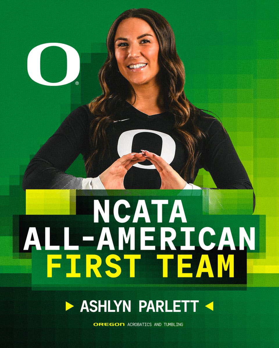 OregonAcroTumb's tweet image. Ashlyn Parlett puts her name among the best 👏 

All-American.

#GoDucks | #Power