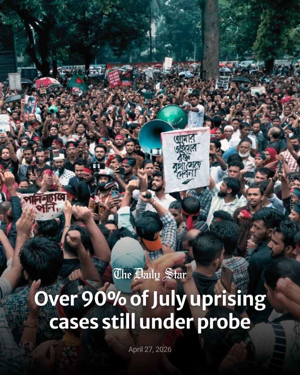 dailystarnews's tweet image. Nearly two years after the July mass uprising, police have not been able to complete investigations into more than 90 percent of the 1,855 cases filed over killings and violence during the uprising.

Read more:
thedailystar.net/news/banglades…
#Bangladesh #JulyUprising #Views