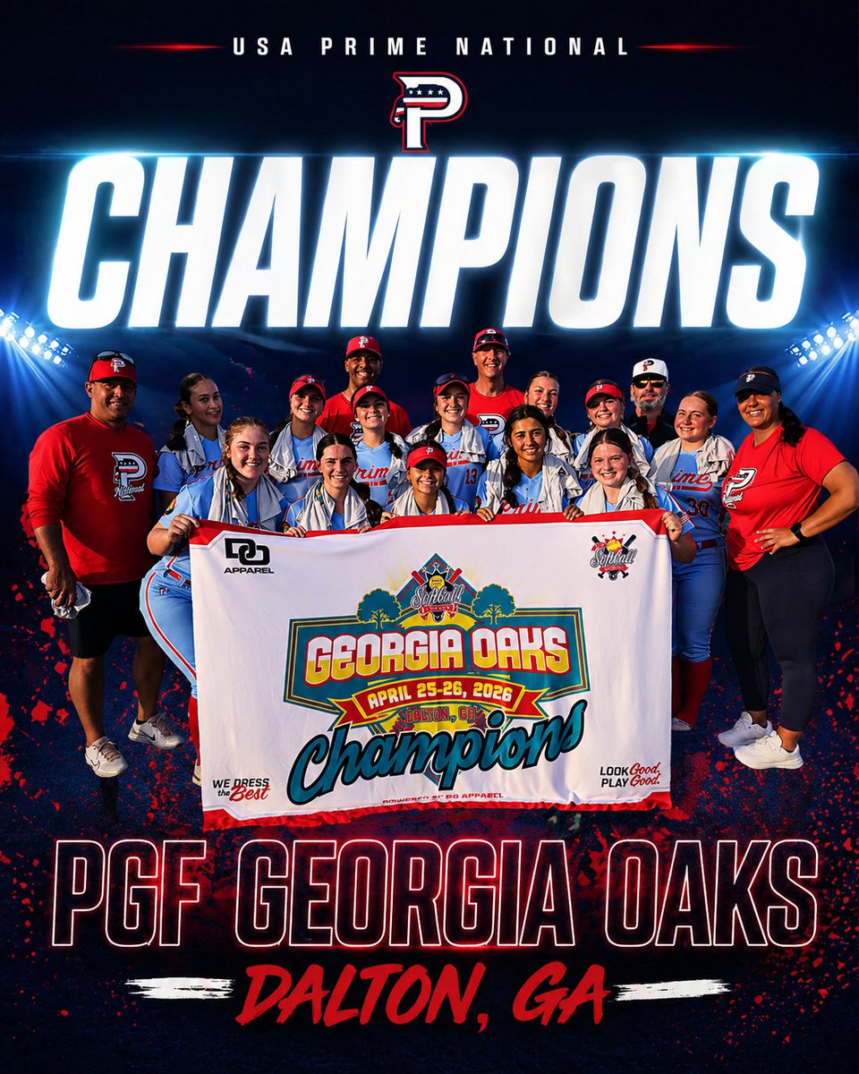 7-0. Championship secured at the PGF Georgia Oaks🔥

Complete performance from start to finish. Pitchers controlled the tempo and kept hitters off balance, while the lineup produced consistently

Standard set.

<a href="/EllouiseKoester/">Ellouise Koester</a> <a href="/Maddied2029/">Madison Davis</a> <a href="/MackFritsch5/">Mackenzie Fritsch 2029</a> <a href="/MooAnglin2030/">Mollie Anglin 2030</a>