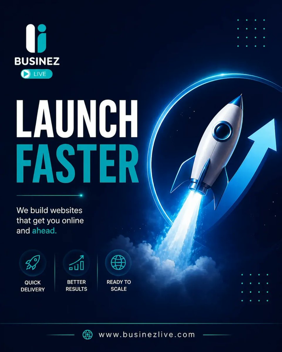 BusinezLive's tweet photo. Launch faster. Grow quicker. ⚡

#LaunchFaster #WebsiteLaunch #OnlineBusiness #DigitalSuccess https://t.co/oXzfpnj4gR