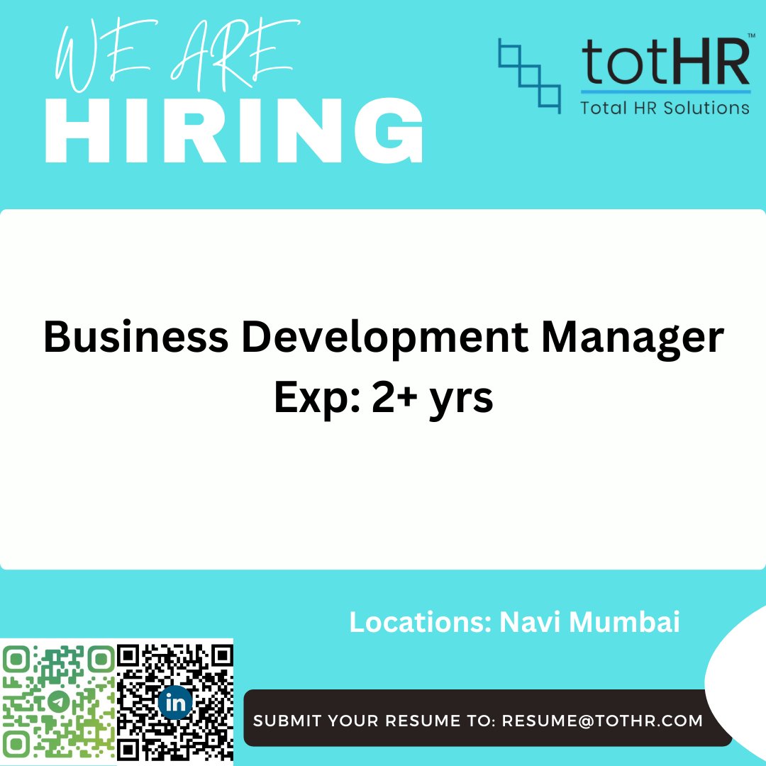 totHR6's tweet image. #sales #businessdevelopment #marketing #mumbai #WeAreHiring #JobOpening #Careers #JoinOurTeam #WorkWithUs #hiringnow