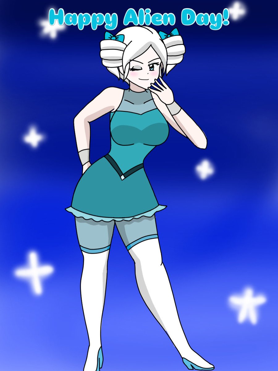 AaronBrawnstone's tweet image. Happy Alien Day from Hikari. As the Player Killer ladies extraterrestrial, she loves traveling through space to see stars and planets. Acting maybe be one of her favorite things, but traveling through space is fun too.

#alien #happyalienday #fantasy #originalcharacterart