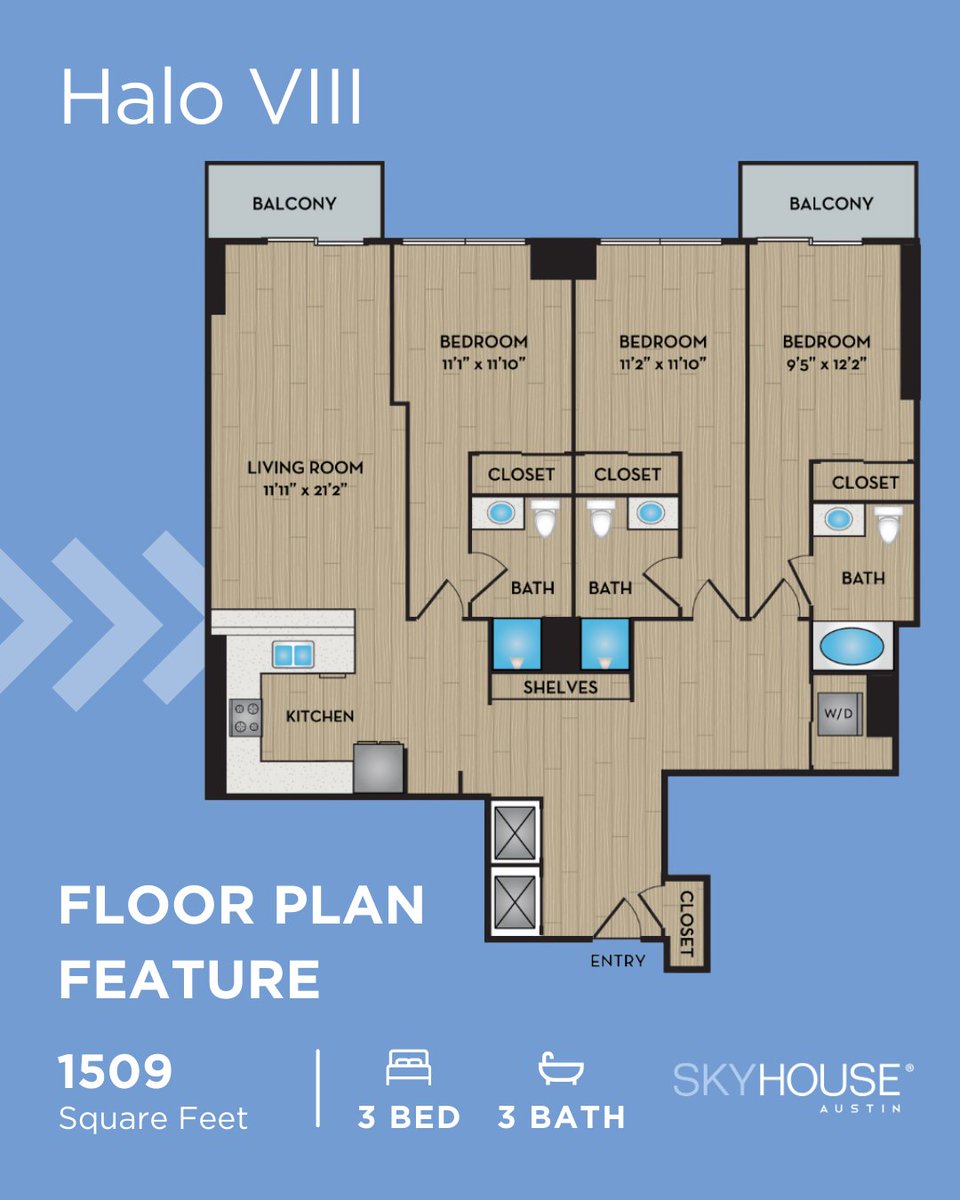 SkyHouseAustin's tweet photo. 🏡 Meet the Halo VIII floor plan. A layout designed for real life, with space to relax, work, entertain, and recharge. It’s the kind of floor plan that simply makes sense. #ApartmentLiving #SPGCommunity #DreamHome #AustinApartments 🏠 https://t.co/w66ymrKC2X https://t.co/Rj4p2D5TpN
