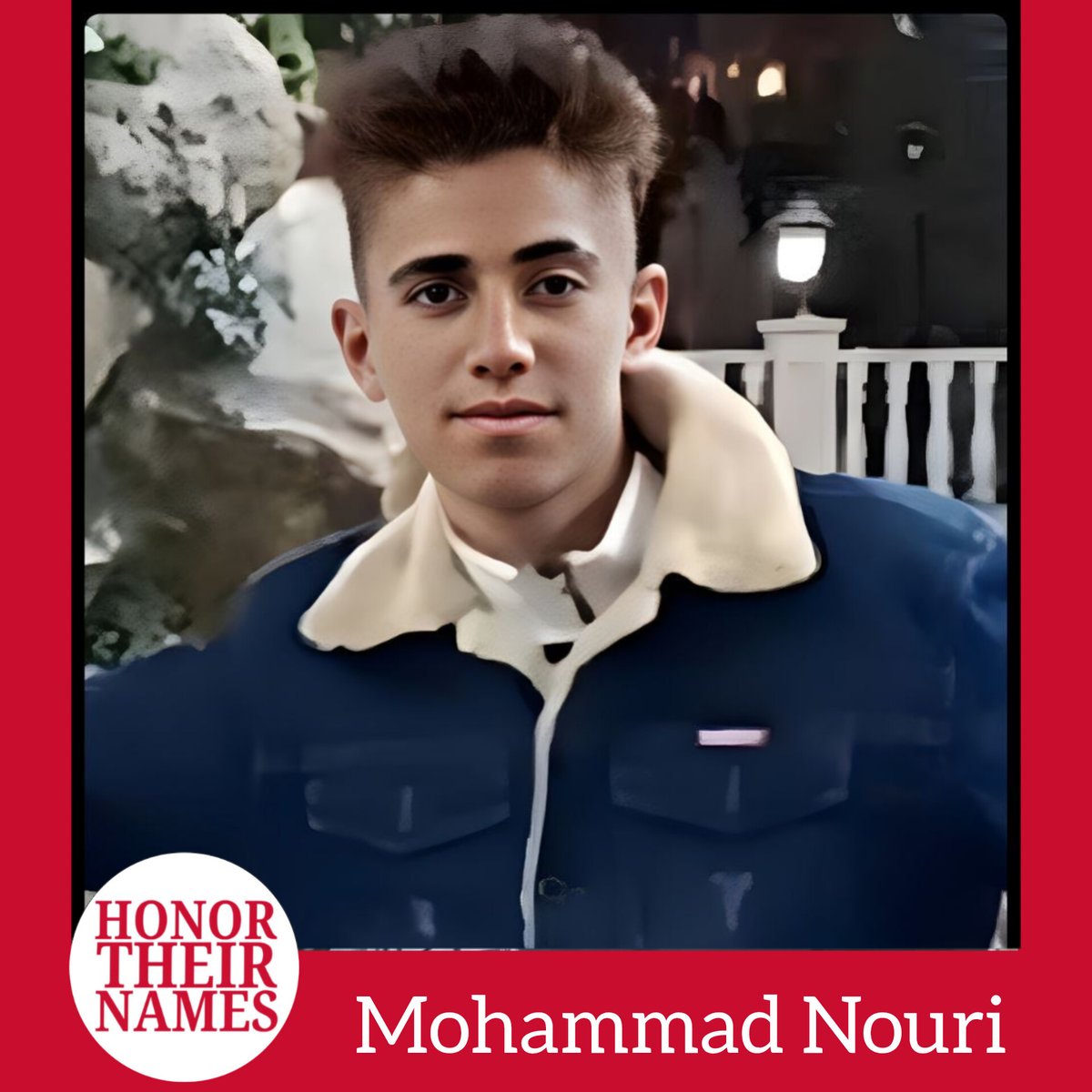 Eternal_names's tweet photo. 18. MOHAMMAD NOURI
17 years old 
17 years old
17 years old
Murdered by the Islamic Regime 
Shot dead by the regime forces 
Date of murder: 2 January 2026
City: Qom
#IranMassacre‌ 
#Mohammad_Nouri
#محمد_نوری
More details in comments https://t.co/F9I1h3NJGA