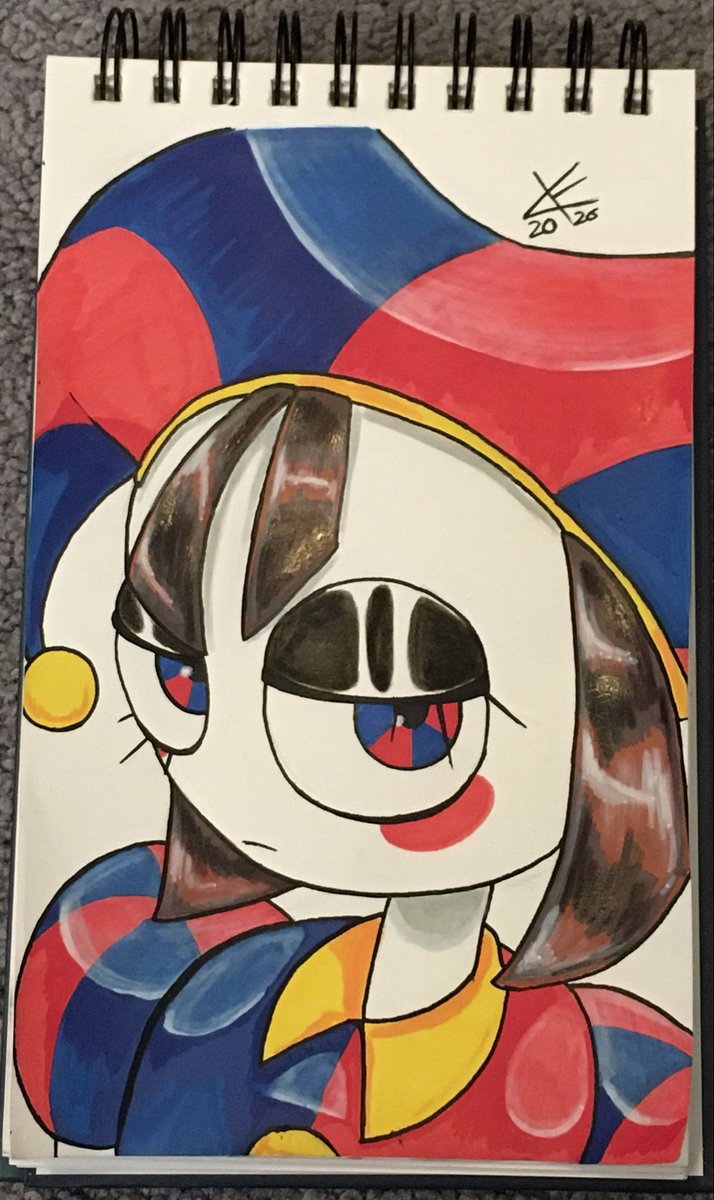 MooalAnimates's tweet image. The notorious Pomni

#tadc #art #notebook #acrylics #pomni