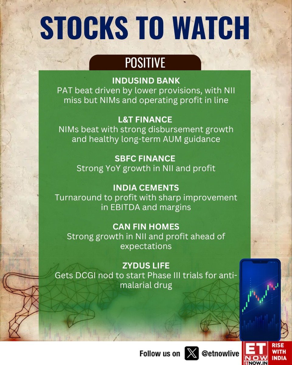 ETNOWlive's tweet image. Stocks To Watch |📊Ready, set, trade! Keep an eye on these stocks as they set the market buzz   

#StockMarket #StockMarketIndia #StocksInFocus