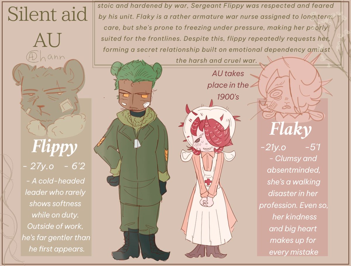 Addie_chann's tweet image. "Do you have more au's for flippy x flaky? 🤭🤭 LOVE YOUR ART!!! your  style is so cute!" -&amp;gt;  THANK YOUU!! and yes i do have a few!! but these are all i can show at the moment- 

more au's in replies 🧵 (1/4) #flippyxflaky #htf #happytreefriends

⋆ addieisstupid.straw.page
