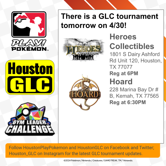 UPCOMING HOUSTON GLC TOURNAMENT!