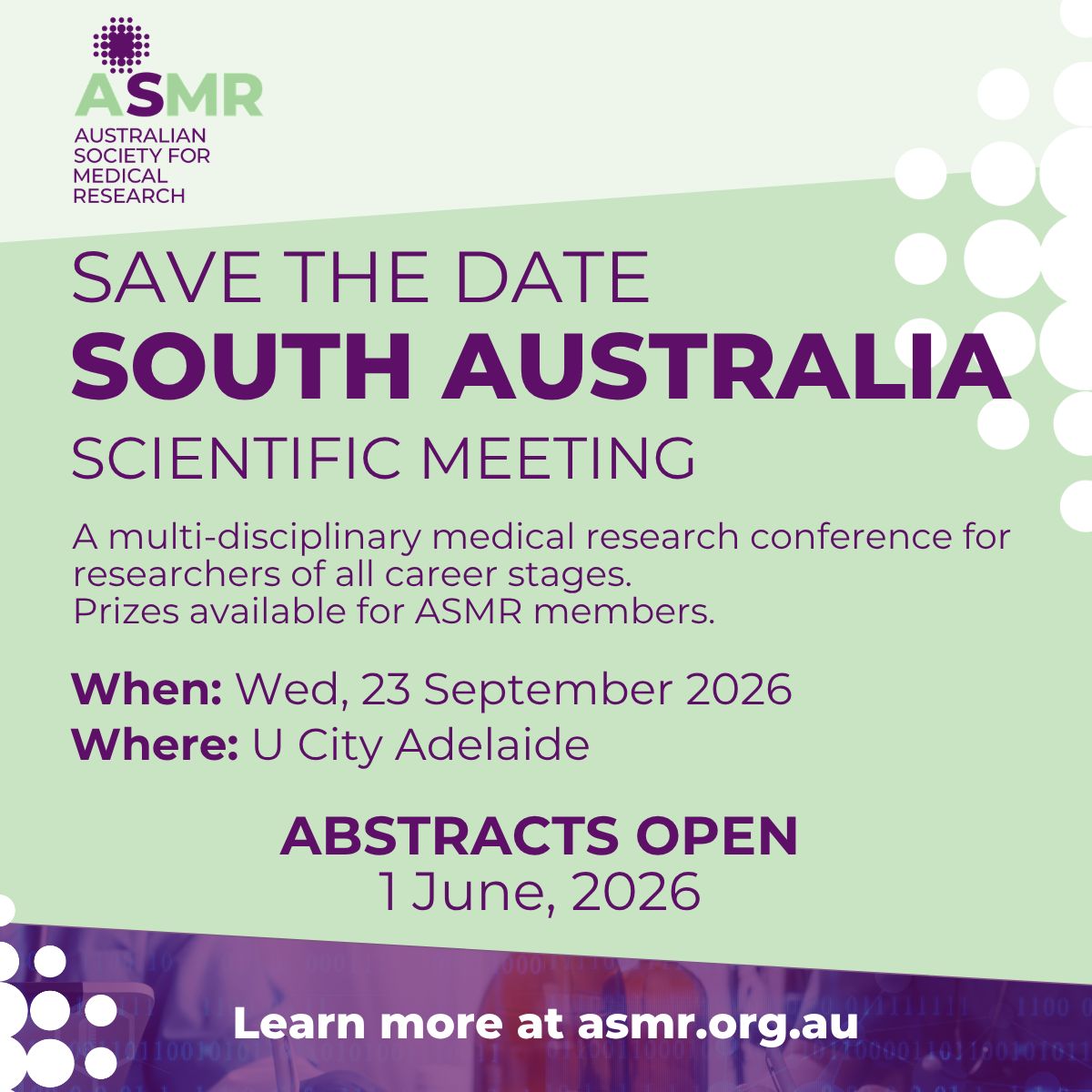 The Australian Society for Medical Research (ASMR) tweet media