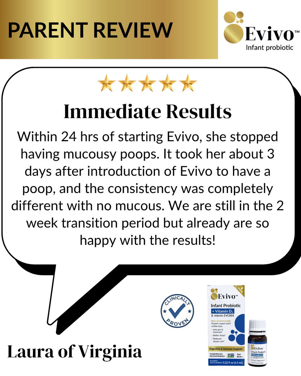 evivo_health's tweet image. You often just need a few days to see results with Evivo!  

If you would like to test Evivo out first with 3 free powder packets, ask your Pediatrician, Doula, Midwife, or Lactation Consultant to reach out to us and ask for samples - customerservice@evivo.com!

#BabyEssentials