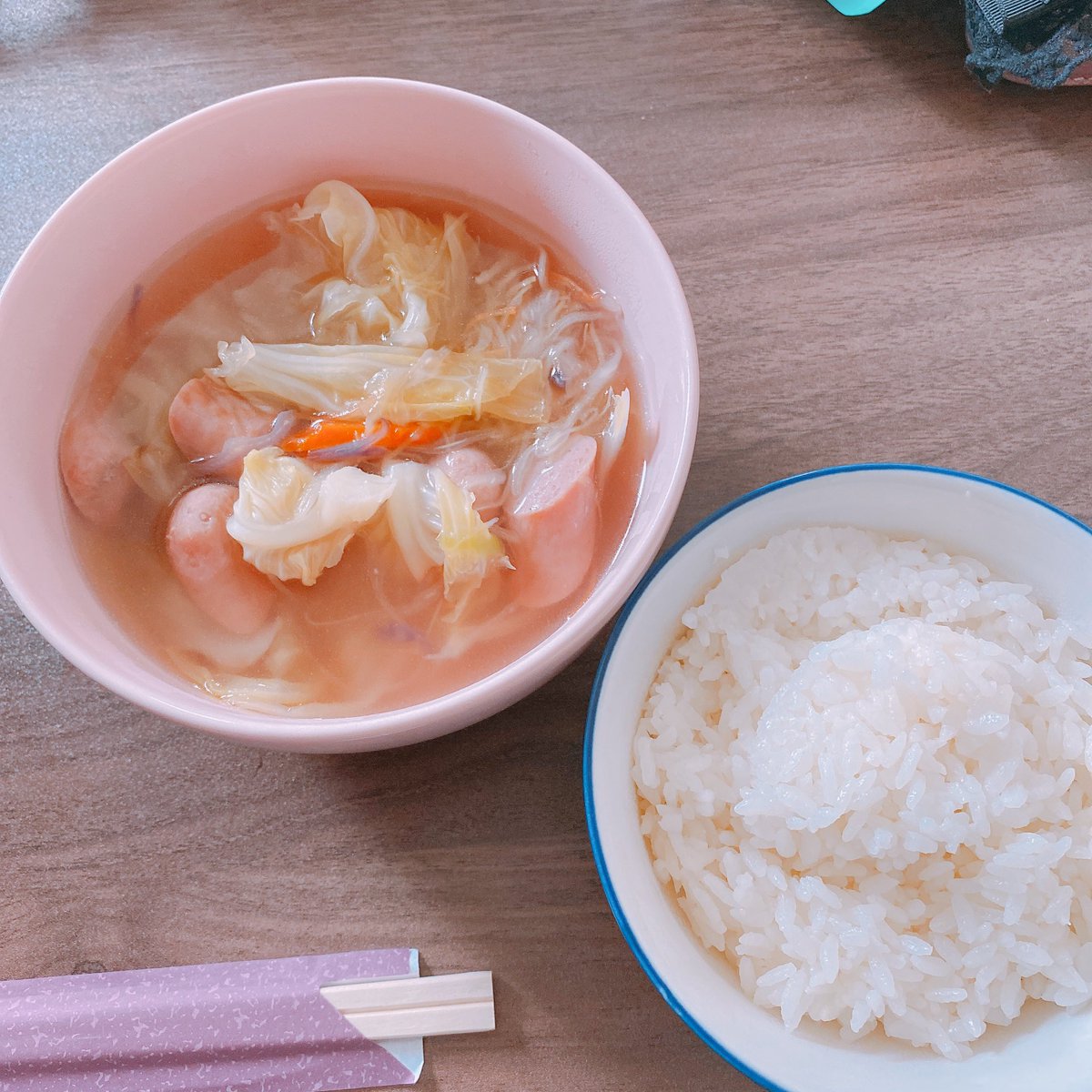 さやのちゃんがお昼ご飯を作ってくれたよ！おいしそう！！
いただきます◎