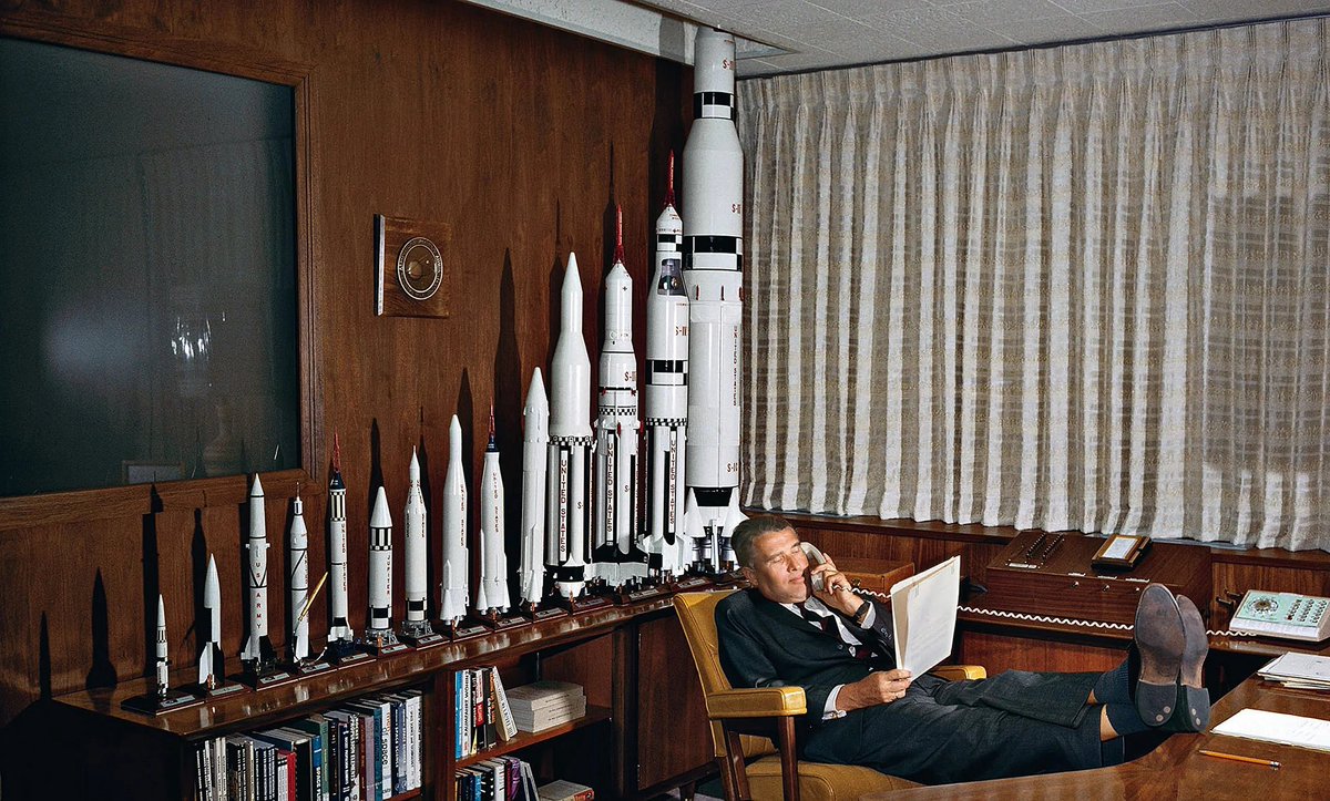 OV__103's tweet photo. Genuinely curious, is there a reason Von Braun didn't have a model of the Titan II GLV on his rocket display? https://t.co/01CXB2nNOe
