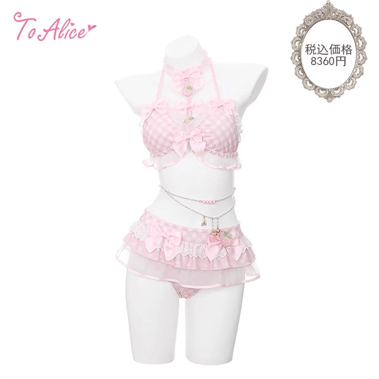 ToAlice ♥ ストロベリーギンガムチェック水着 ピンク M HG4Y2vVbMAAXCqa?format=webp&